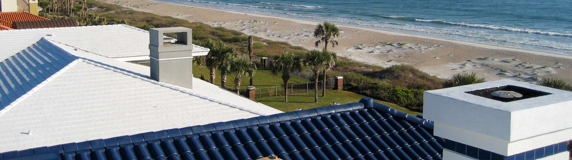 A view of the beach from the rooftop.