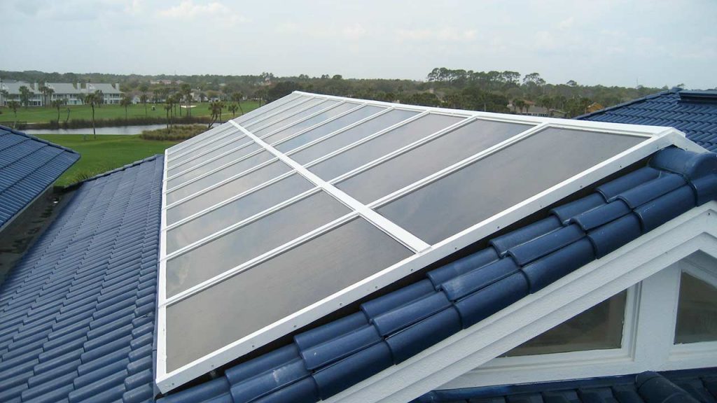 An image of the refurbished skylight from the roof.