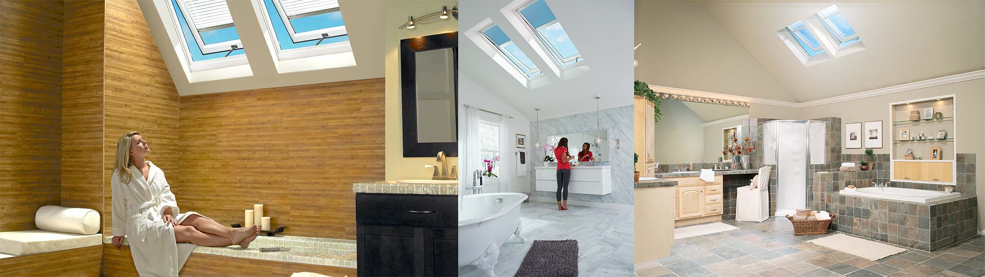 Skylights in bathrooms.